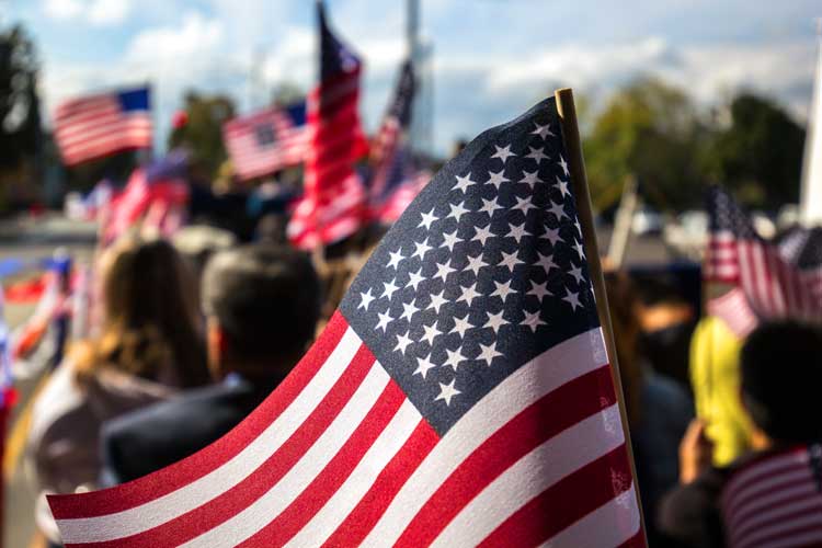 fourth of july parade american flags