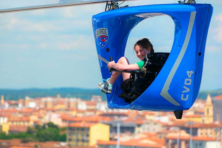 Perspective often informs your vacation experience. Here, the author's daughter takes in a unique view of Livorno, Italy, from the air ... while out on a cruise ship.