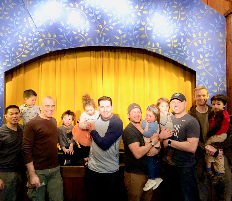 neverland peter returns nyc dads in front of stage
