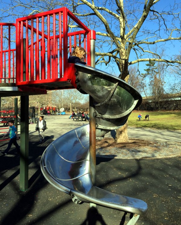 girl on slide thrill seeker
