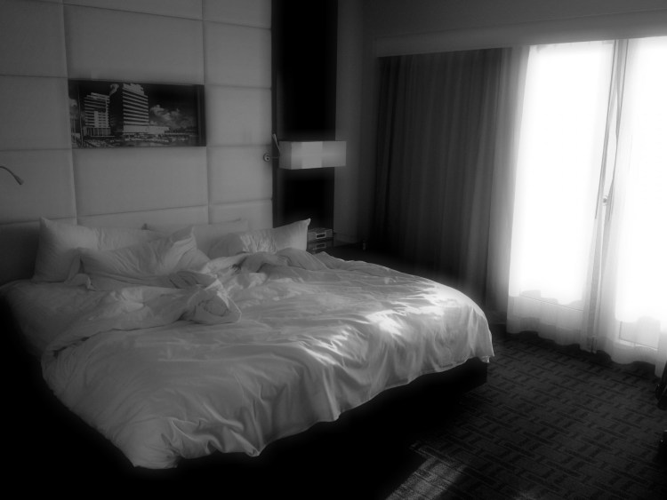 unmade bed