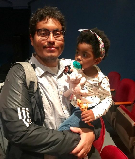 Xavier Rojas and his daughter attend National Dance Institute at Symphony Space